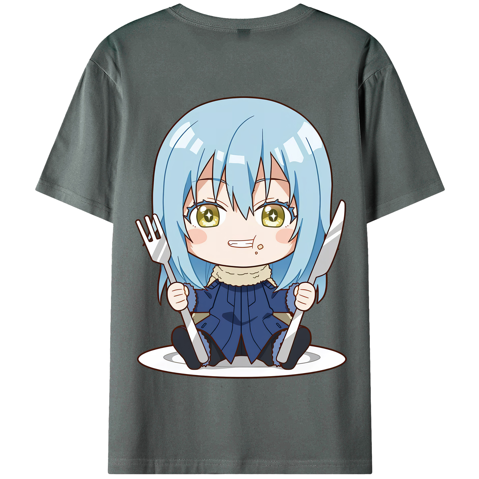 （画像用） 転スラ Regarding Reincarnated to Slime 綿100％半袖Tシャツ（背面プリント）